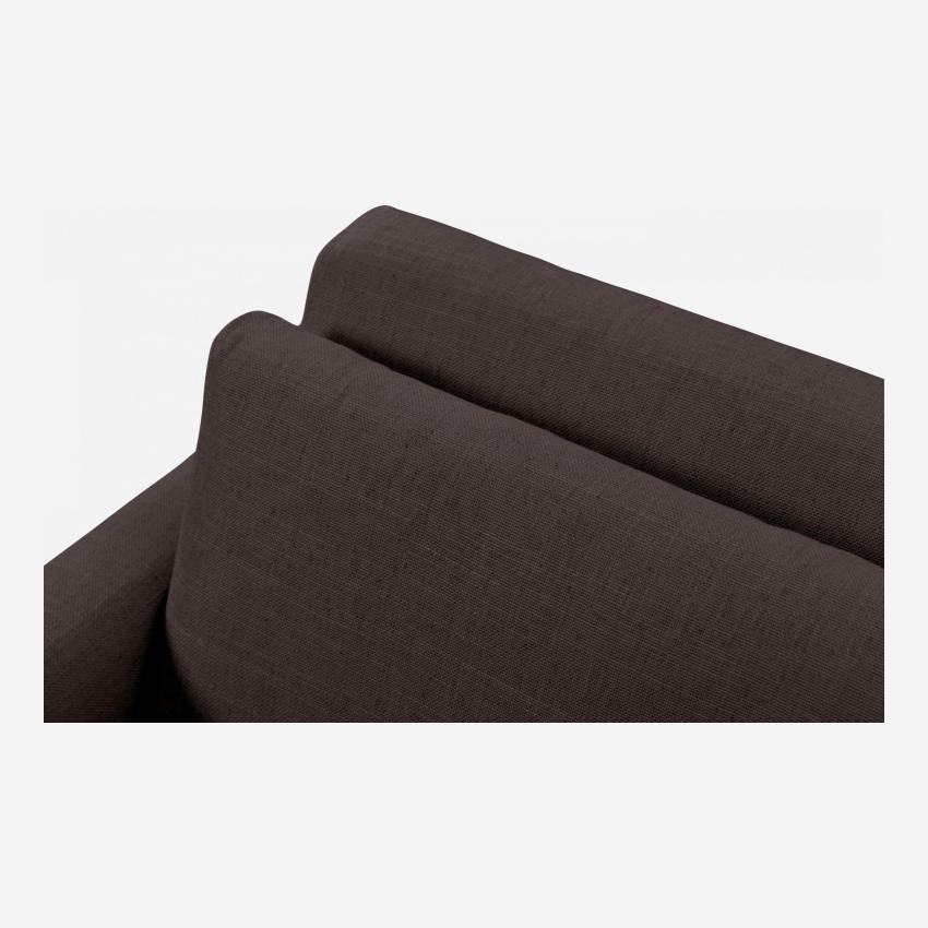Sofá de 2 lugares em tecido italiano - castanho - Pés madeira