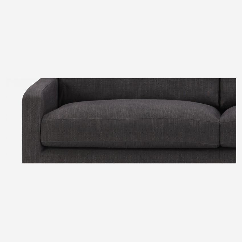 2-Sitzer-Sofa aus italienischem Stoff - Braun - Schwarze Füße
