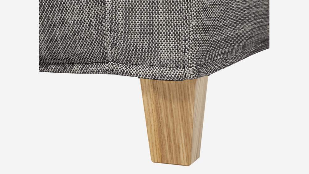 Sofá de 2 lugares em tecido italiano - cinza pérola - Pés madeira