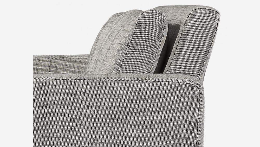 2-Sitzer-Sofa aus italienischem Stoff - Perlgrau - Eichenfüße