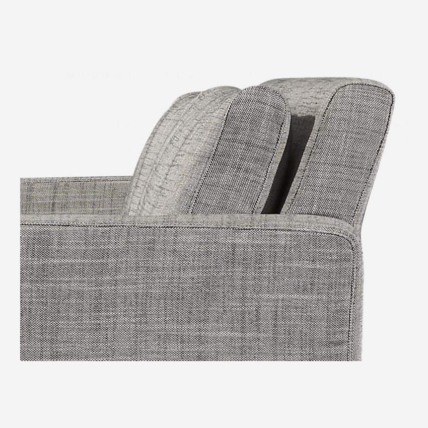 2-Sitzer-Sofa aus italienischem Stoff - Perlgrau - Eichenfüße
