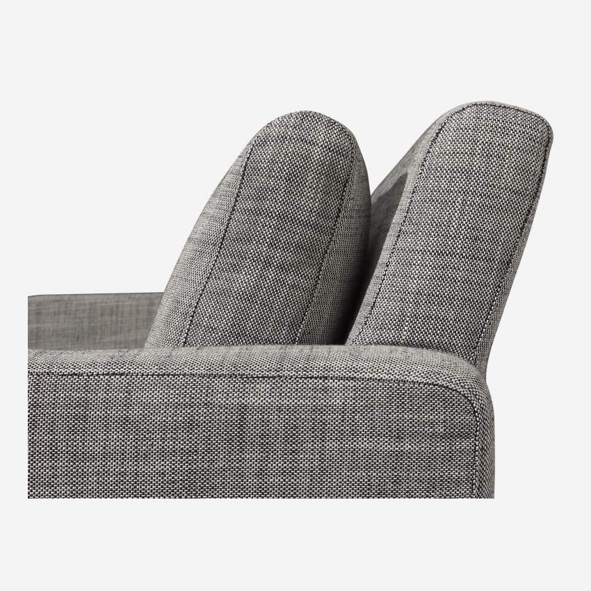 2-Sitzer-Sofa aus italienischem Stoff - Perlgrau - Schwarze Füße