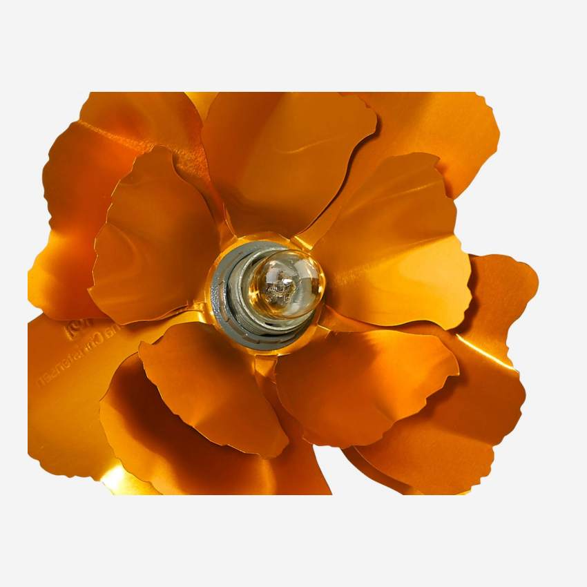 Fleur lumineuse en métal doré, diamètre 10cm