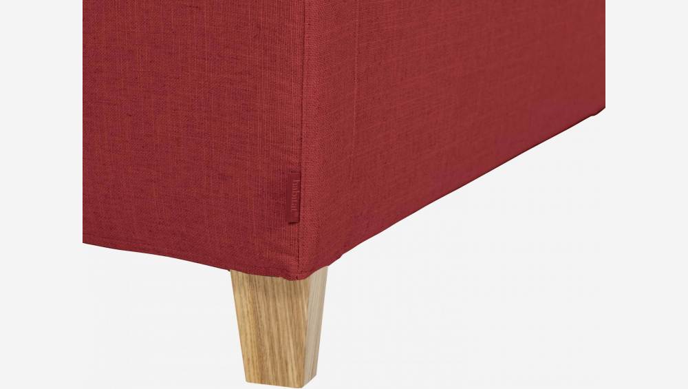Canapé 3 places en tissu italien - Rouge - Pieds chêne