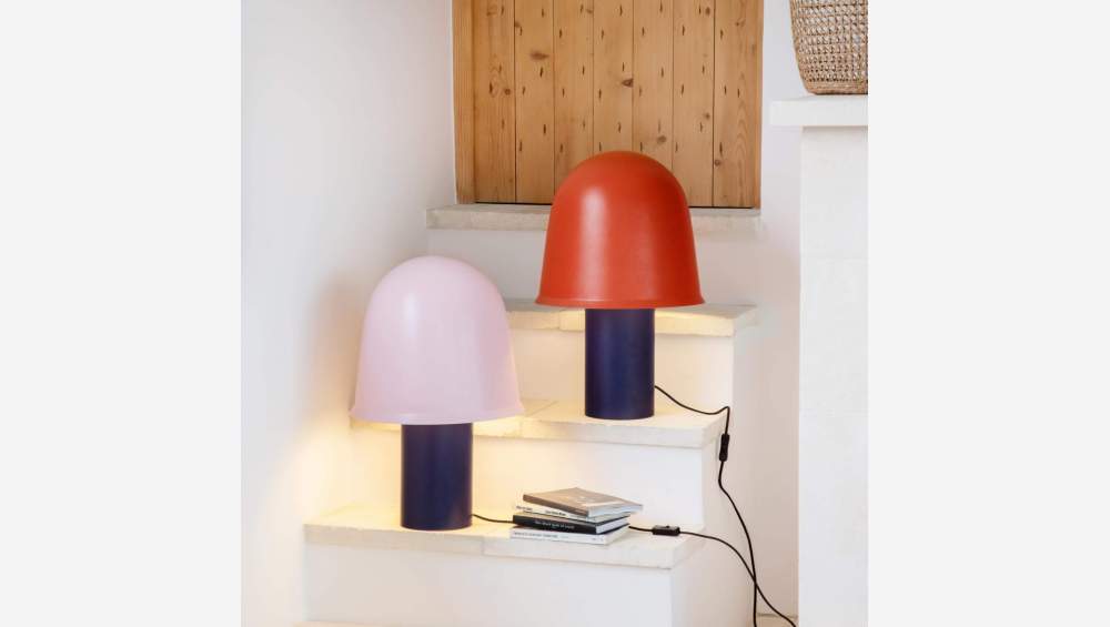 Lámpara de mesa de metal - Azul y bermellón - Design by Frédéric Sofia
