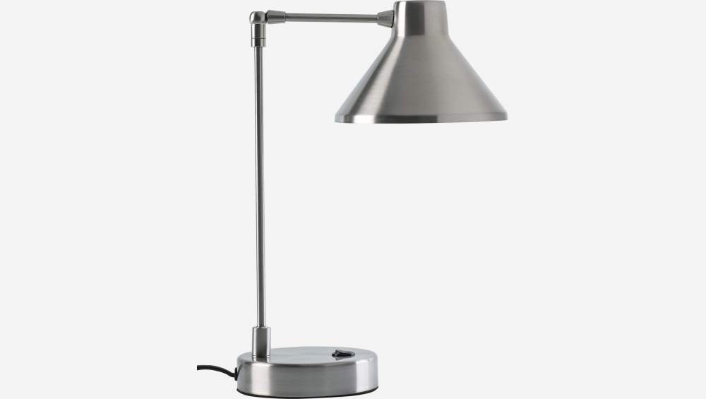 Lámpara de escritorio 54cm de metal plateado