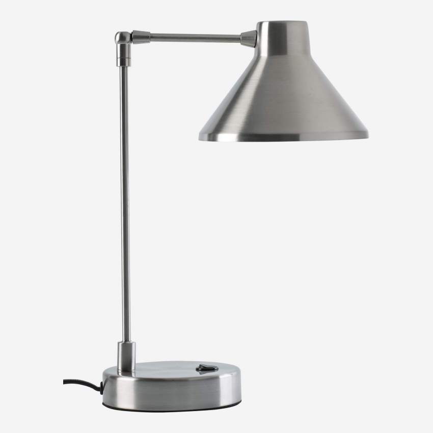Lámpara de escritorio 54cm de metal plateado