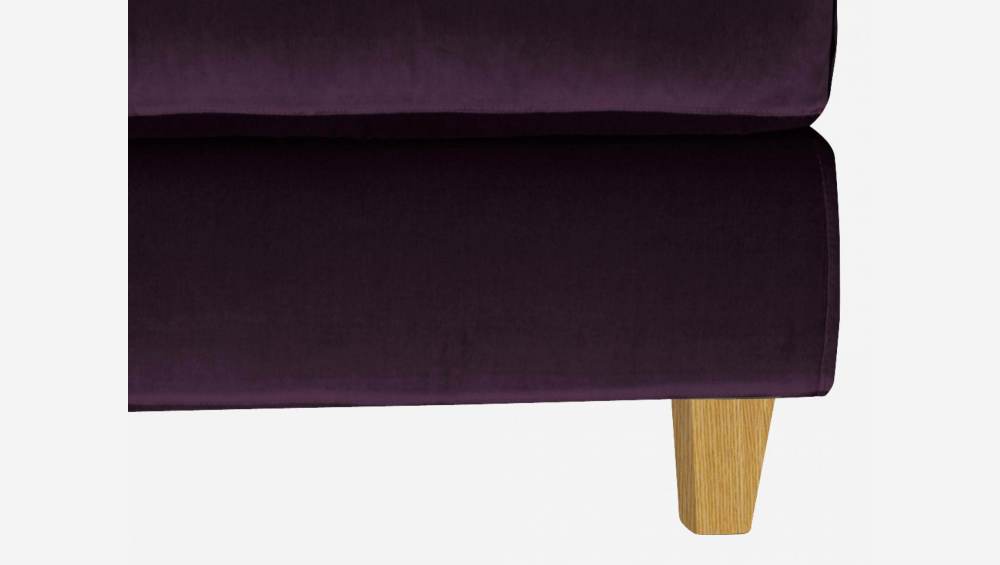 2-Sitzer-Ecksofa aus Samt - Violett - Eichenfüße