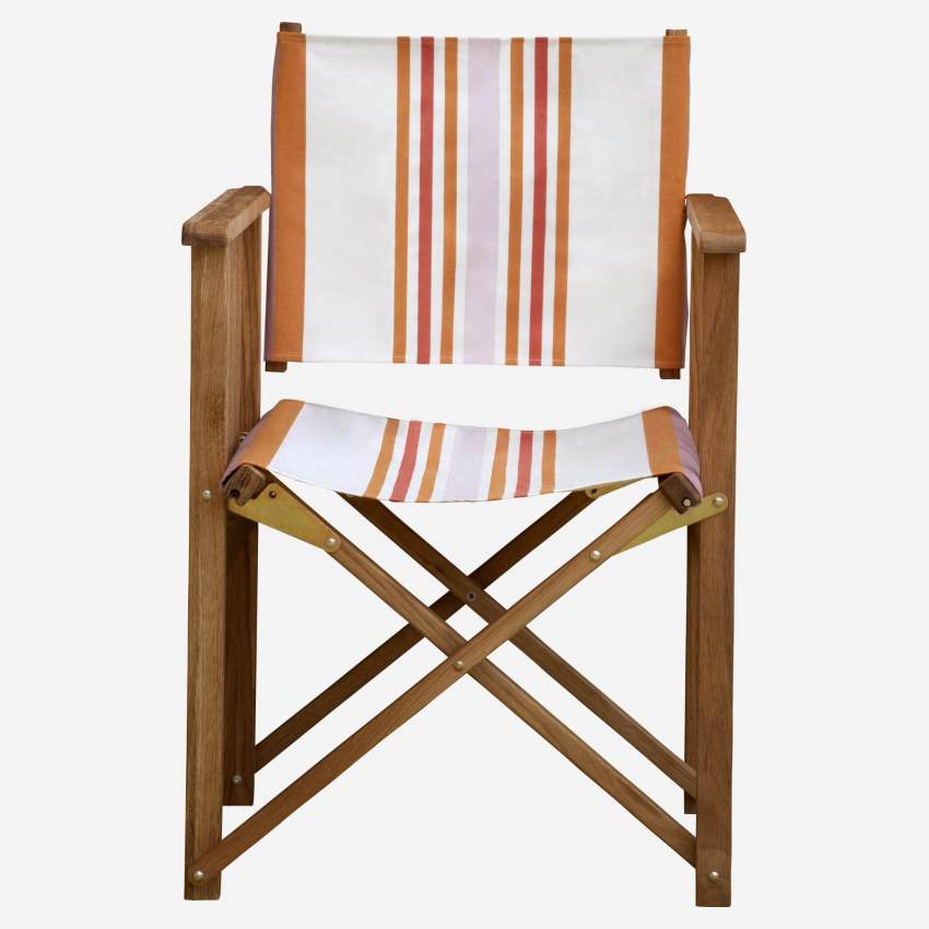 Toile en coton pour chaise pliante - Rayures orange - Motif by Artiga (structure vendue séparément)