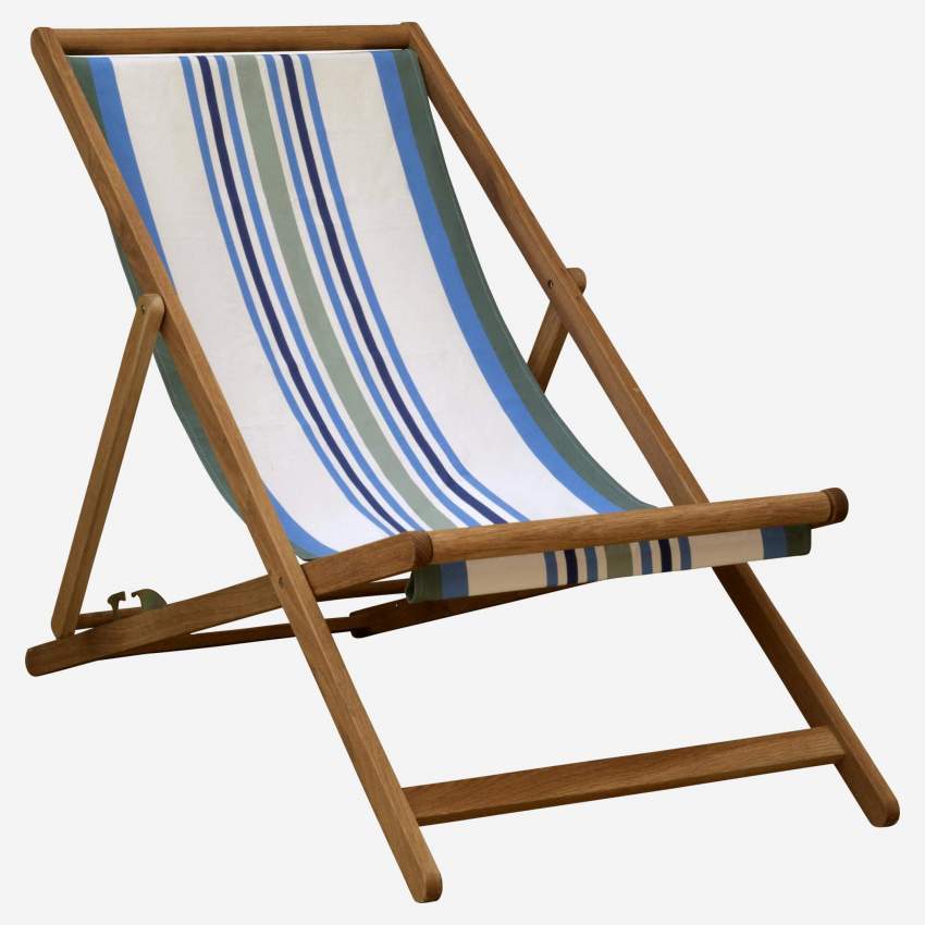 Katoenen doek voor ligstoel - Blauwe strepen - Motief by Artiga (structuur apart verkocht)