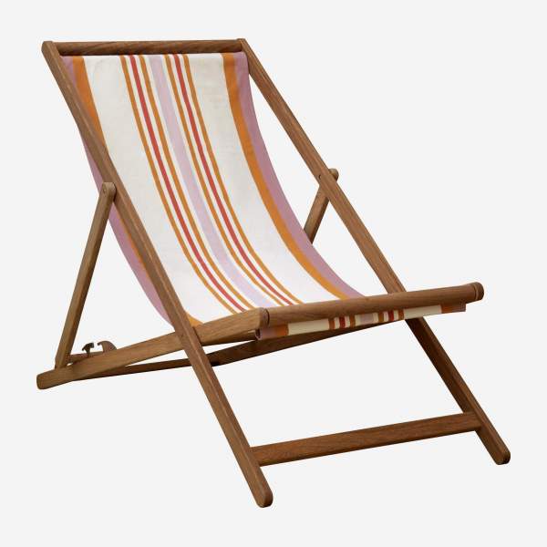 Tela em algodão para cadeira de praia - Riscas cor de laranja - Motivo by Artiga (estrutura vendida separadamente)
