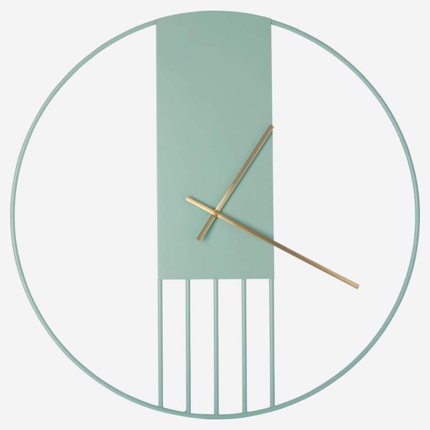 Relógio de parede em metal - 60 cm - Verde
