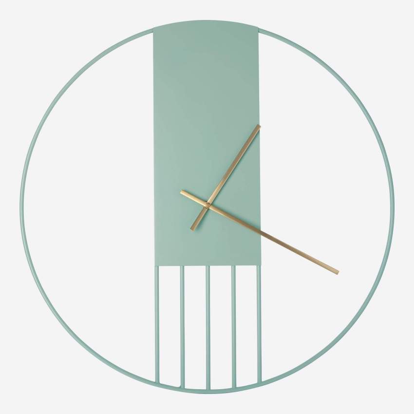 Relógio de parede em metal - 60 cm - Verde