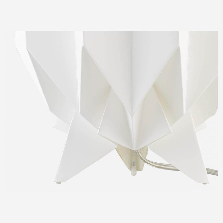 Tischleuchte, 28cm, aus weißem Papier