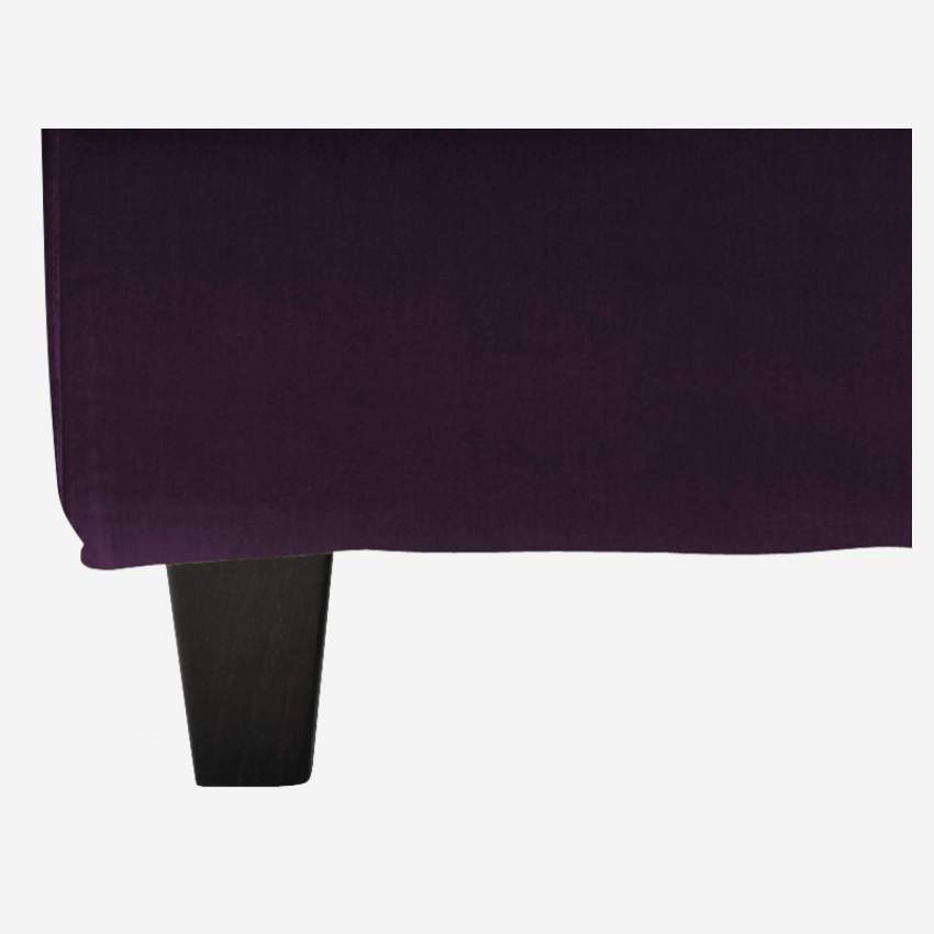 Voetsteun fluweel - Violet - Zwarte poten