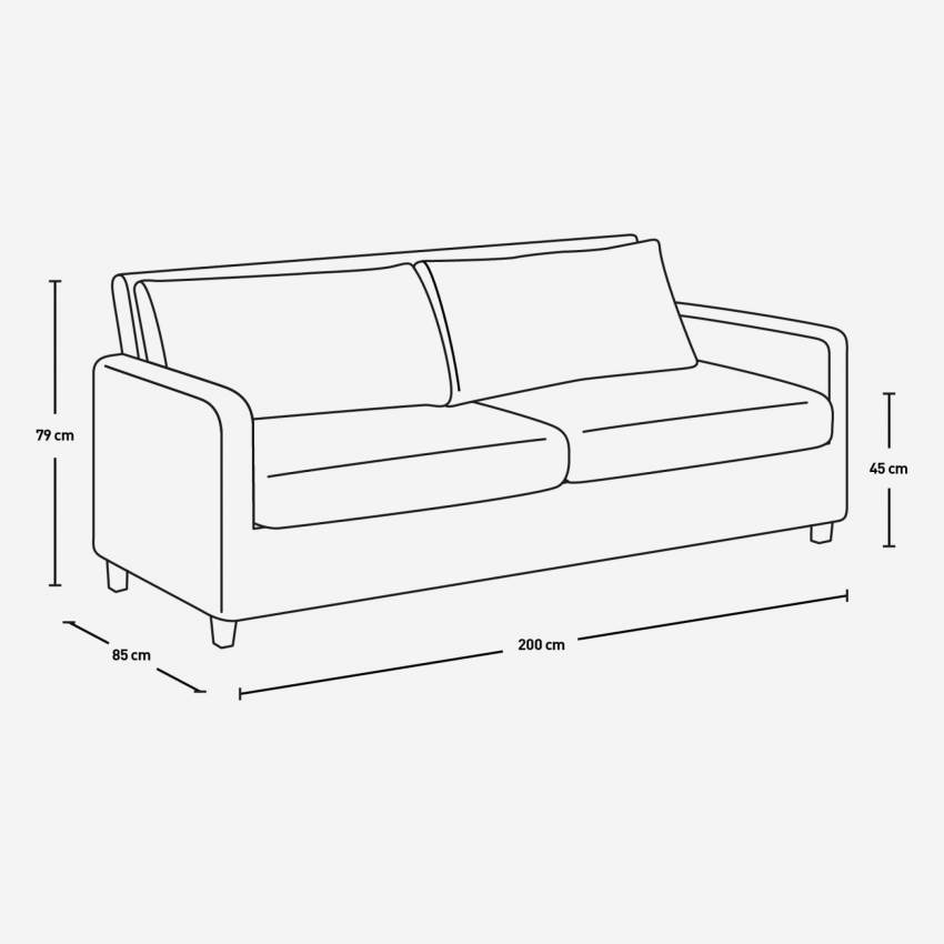 3-Sitzer-Sofa aus Samt - Rot - Schwarze Füße