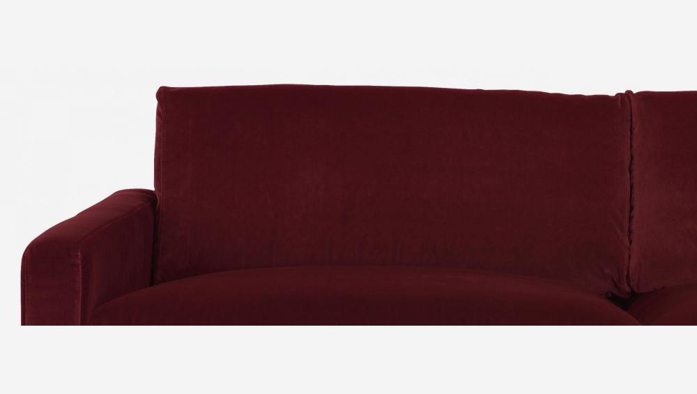 3-Sitzer-Sofa aus Samt - Rot - Schwarze Füße