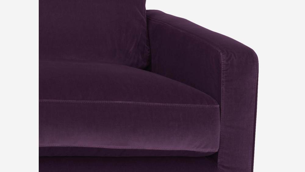 Sofá 3 plazas de terciopelo - Violeta - Patas negras