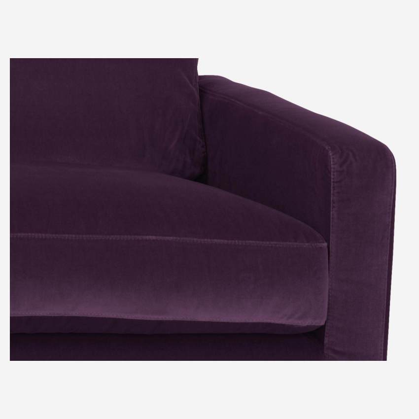 3-zits zetel fluweel - Violet - Zwarte poten
