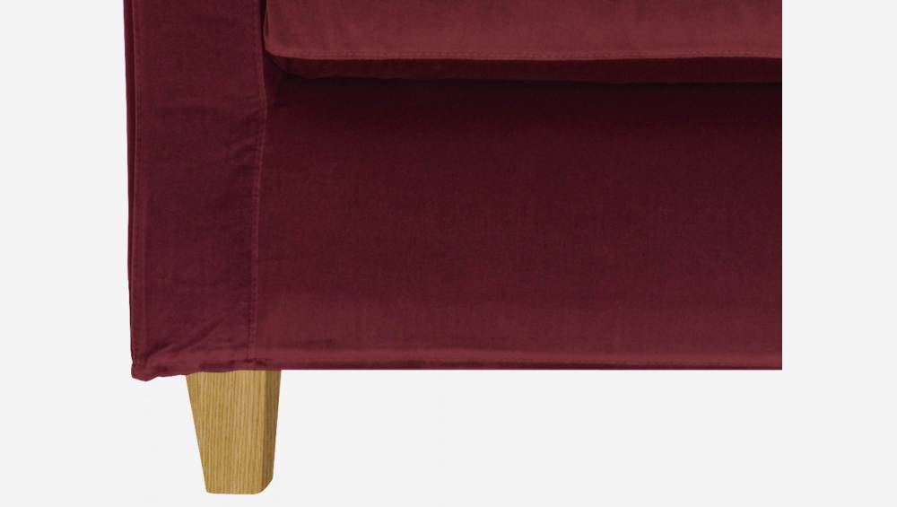 Compacte zetel fluweel - Rood - Eiken poten