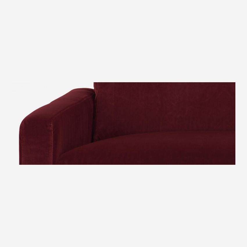 Compacte zetel fluweel - Rood - Zwarte poten
