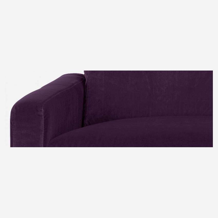 Compacte zetel fluweel - Violet - Eiken poten