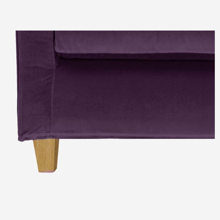 Compacte zetel fluweel - Violet - Eiken poten