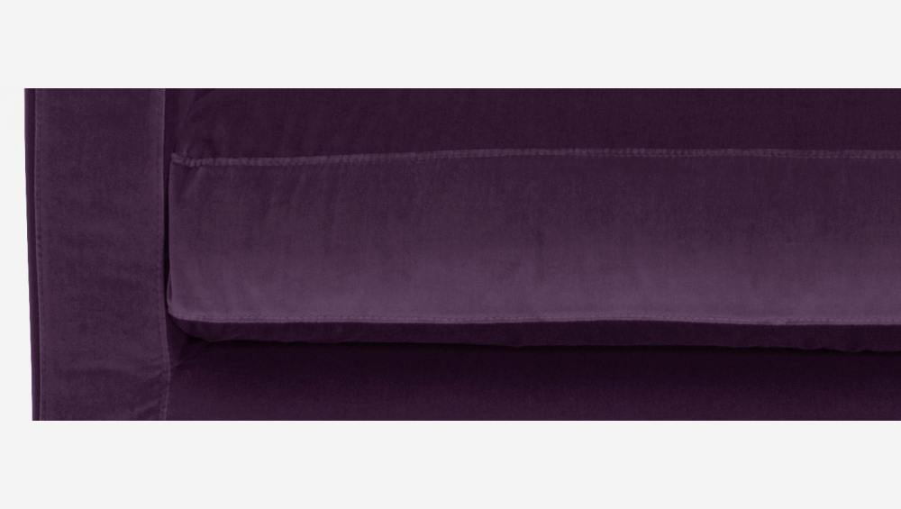 Sofá compacto em veludo - roxo - Pés pretos