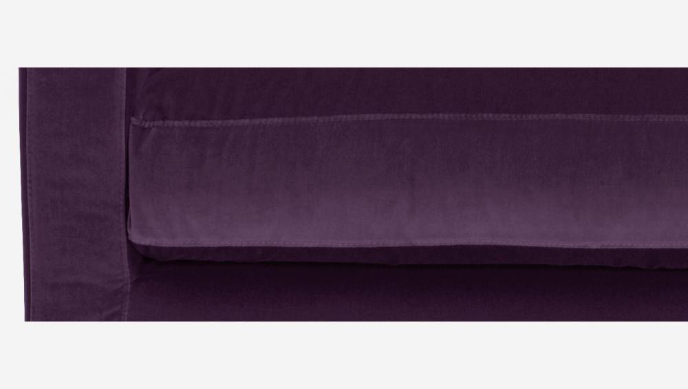 Canapé compact en velours - Violet - Pieds noirs