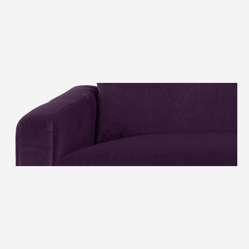 Kompaktsofa aus Samt - Violett - Schwarze Füße
