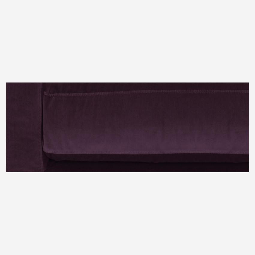 Sessel aus Samt - Violett - Eichenfüße