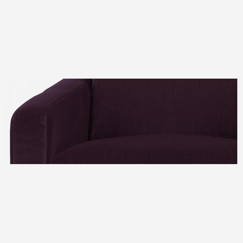 Fauteuil fluweel - Violet - Zwarte poten