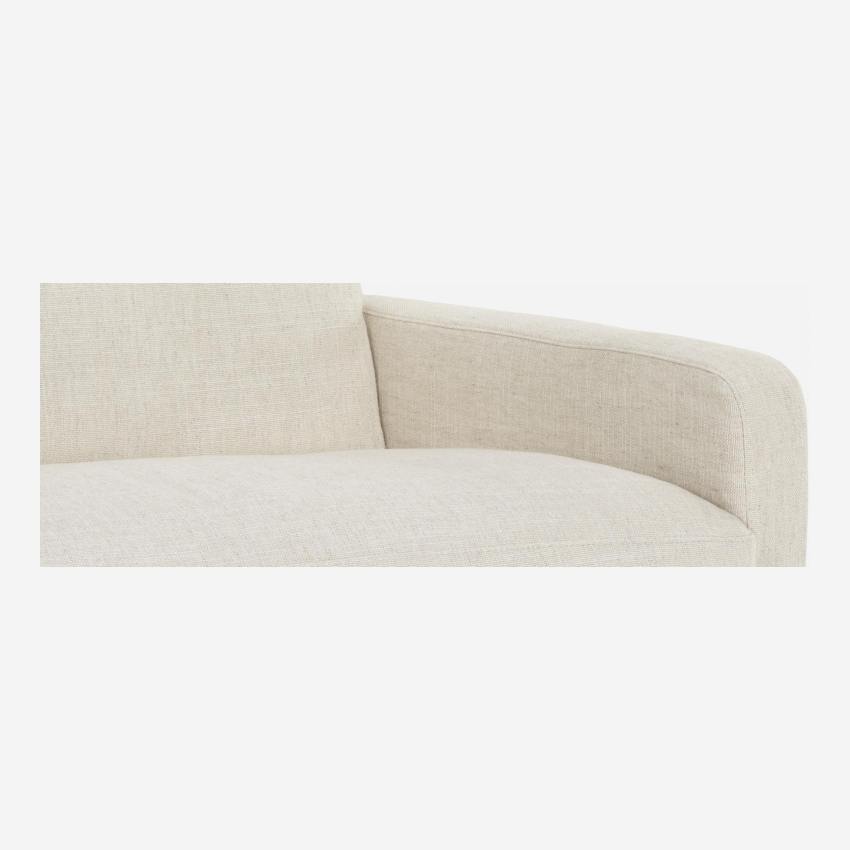 Canapé compact en tissu italien - Beige - Pieds chêne