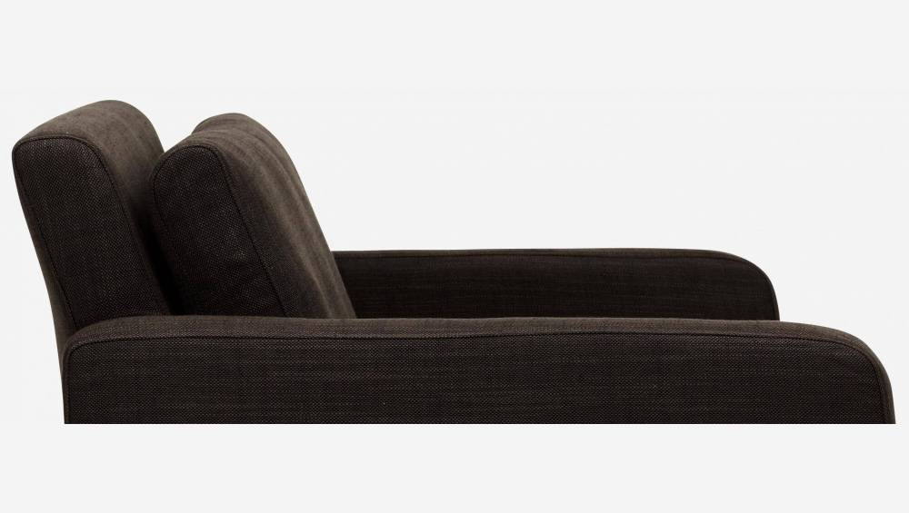 Sofá compacto em tecido italiano - castanho - Pés madeira