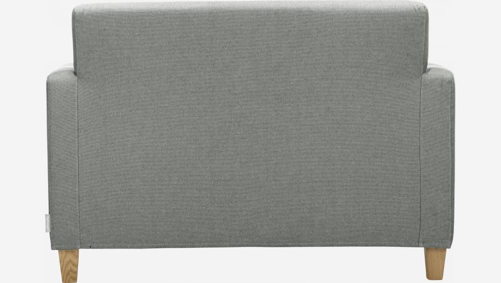 Canapé compact en tissu italien - Gris perle - Pieds chêne
