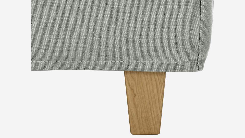 Compacte zetel in Italiaanse stof - Parelgrijs - Eiken poten