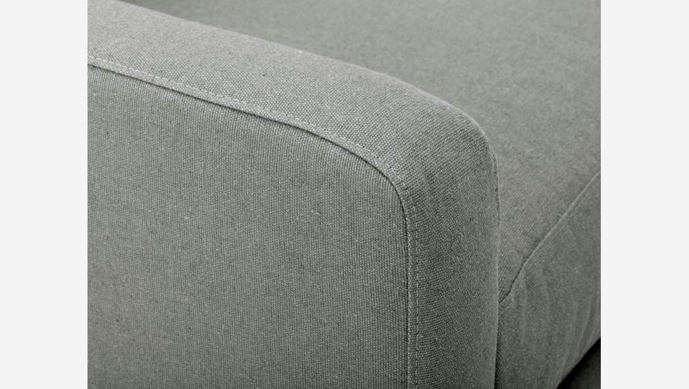 Sofá compacto de tela italiana - Gris perla - Patas roble