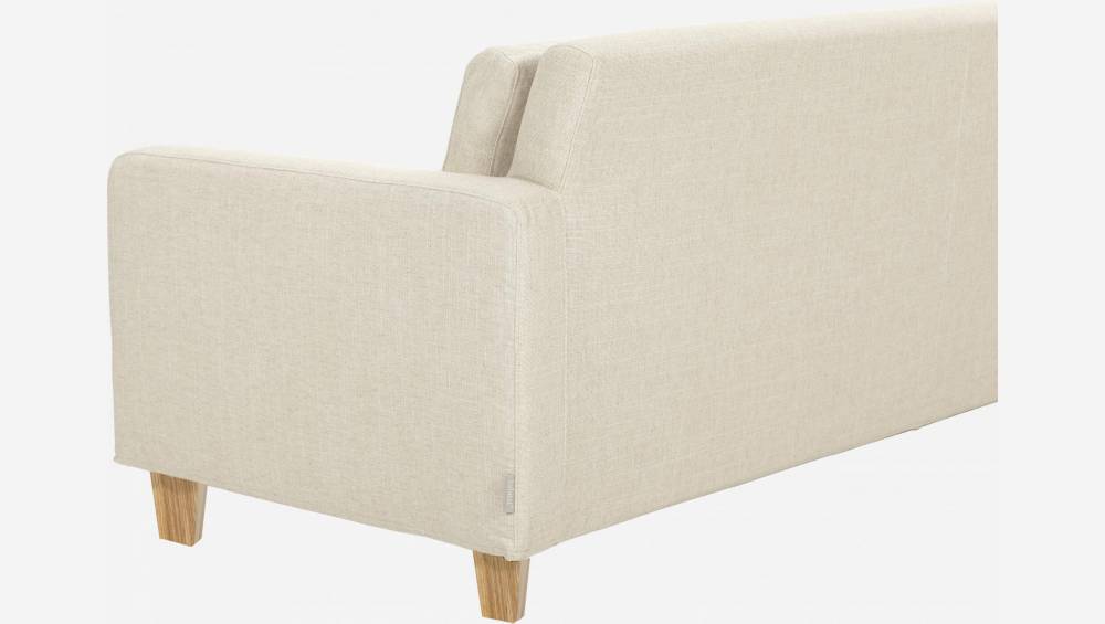 3-Sitzer-Sofa aus italienischem Stoff - Beige - Eichenfüße
