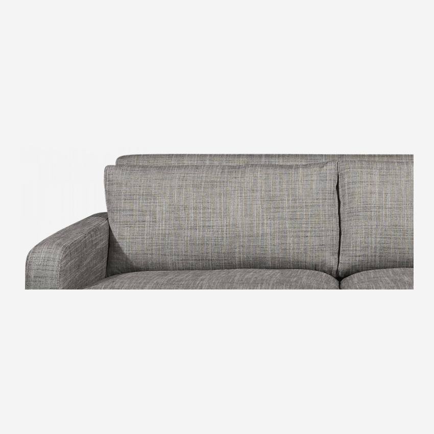 3-Sitzer-Sofa aus italienischem Stoff - Perlgrau - Eichenfüße