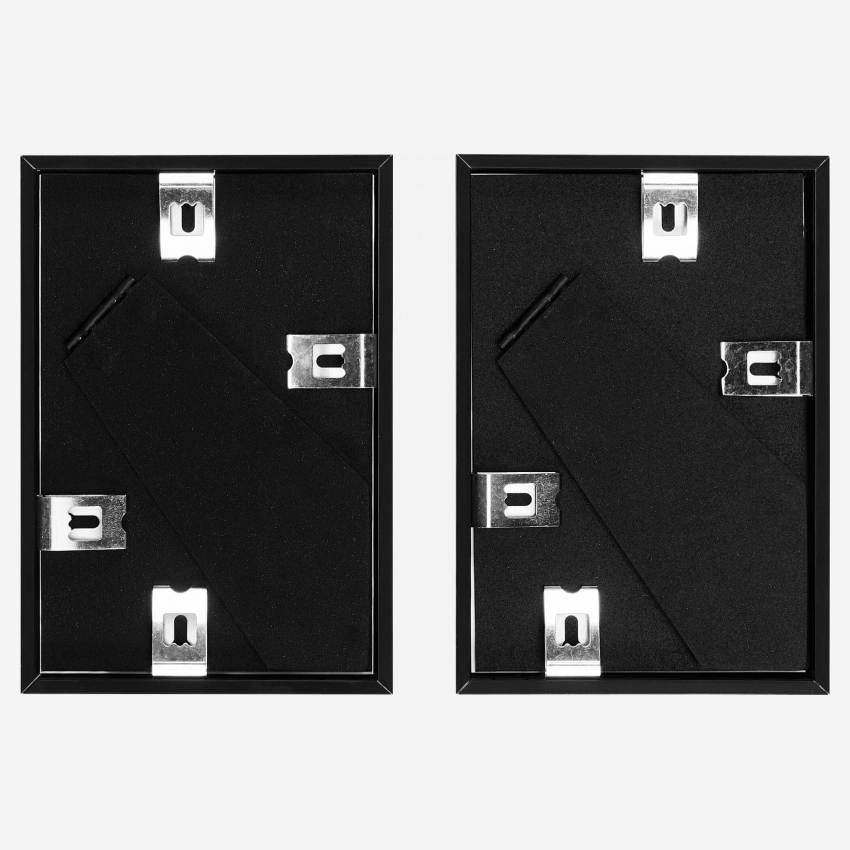 Marco de fotos de aluminio - 10 x 15cm - Negro (Set de 2)