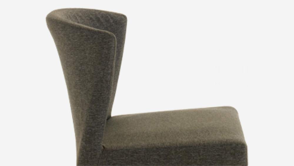 Chaise en tissu - Taupe - Pieds chêne