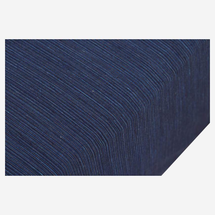 Drap housse en coton - 160 x 200 cm - Bleu nuit