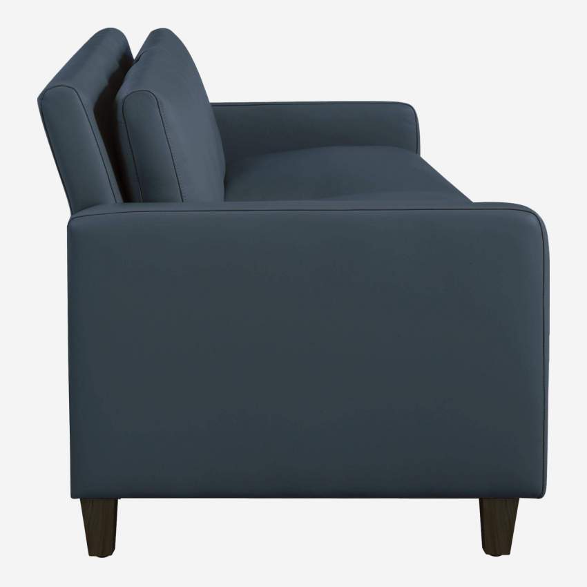 Compacte zetel in leer - Blauw - Zwarte poten