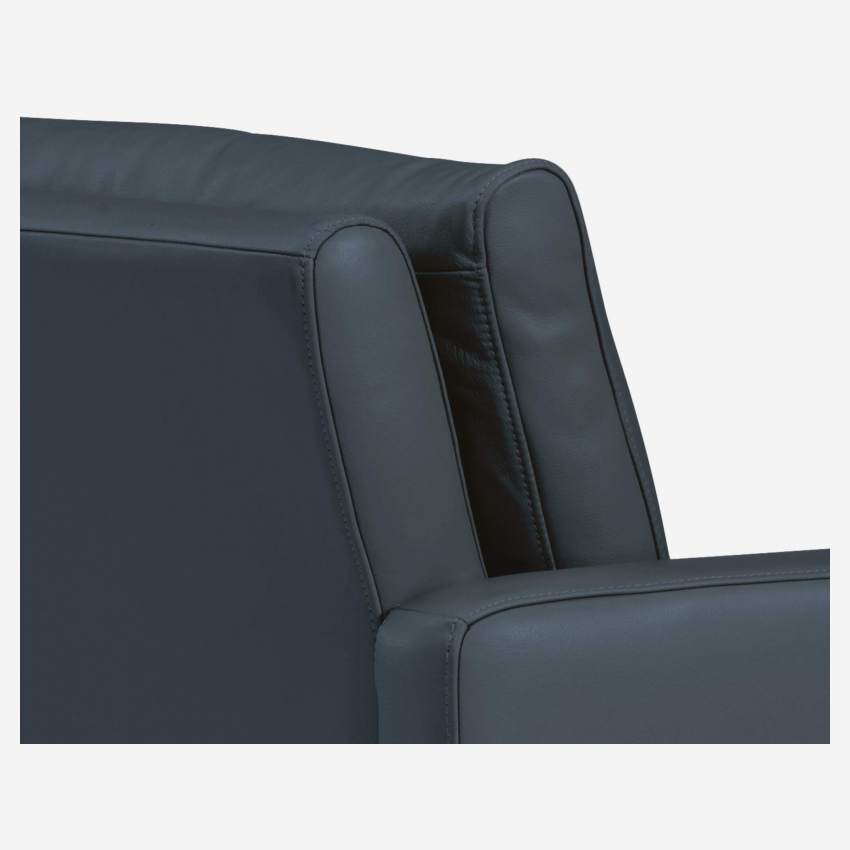 Compacte zetel in leer - Blauw - Zwarte poten