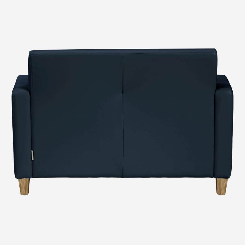 Compacte zetel in leer - Blauw - Eiken poten