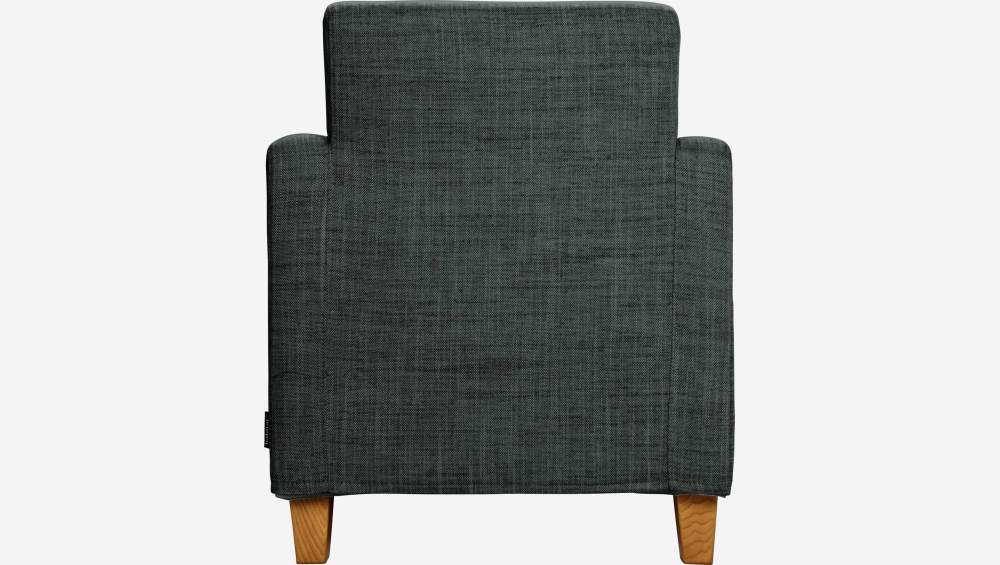 Fauteuil en tissu italien - Gris anthracite - Pieds chêne