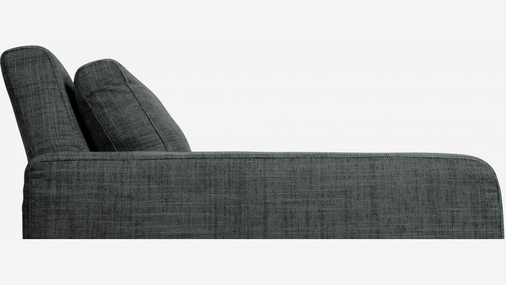 Canapé compact en tissu italien - Gris anthracite - Pieds noirs