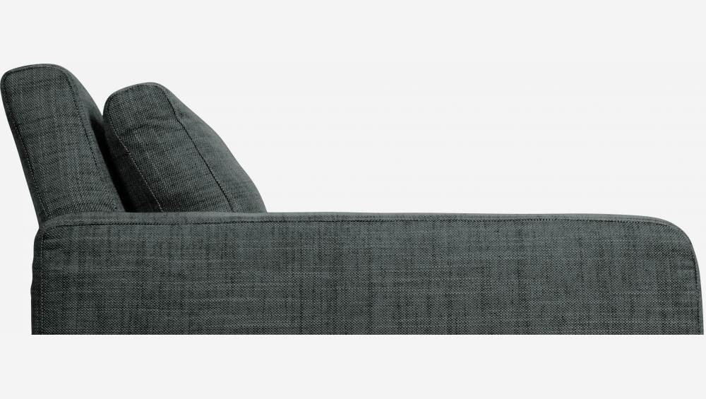 Compacte zetel in Italiaanse stof - Antraciet grijs - Eiken poten