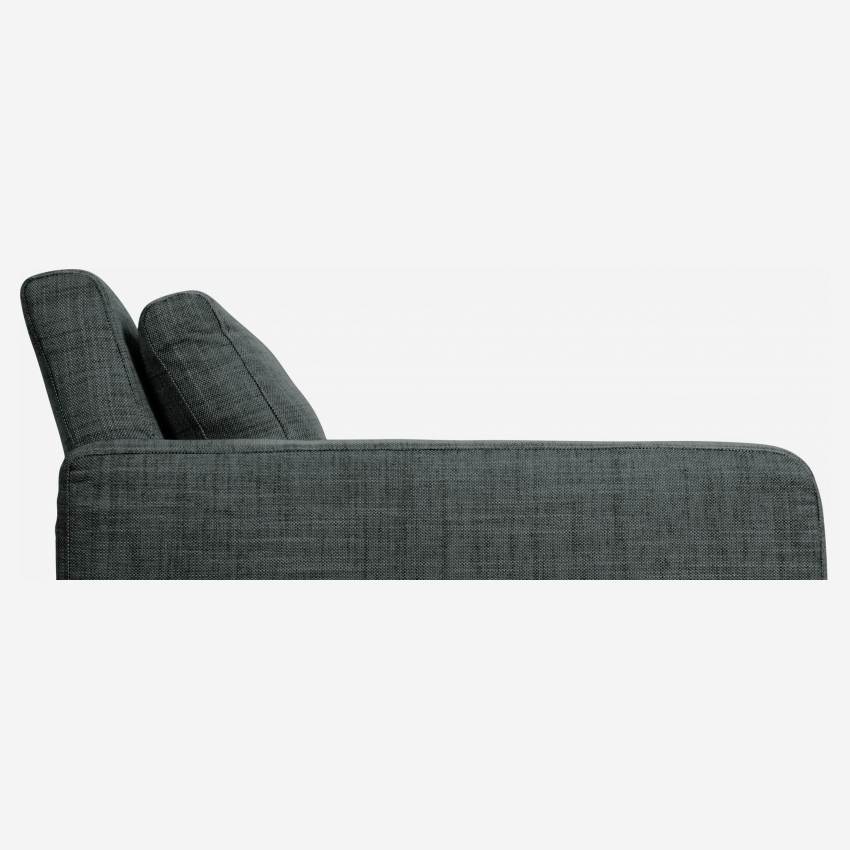 Sofá compacto de tela italiana - Gris antracita - Patas roble