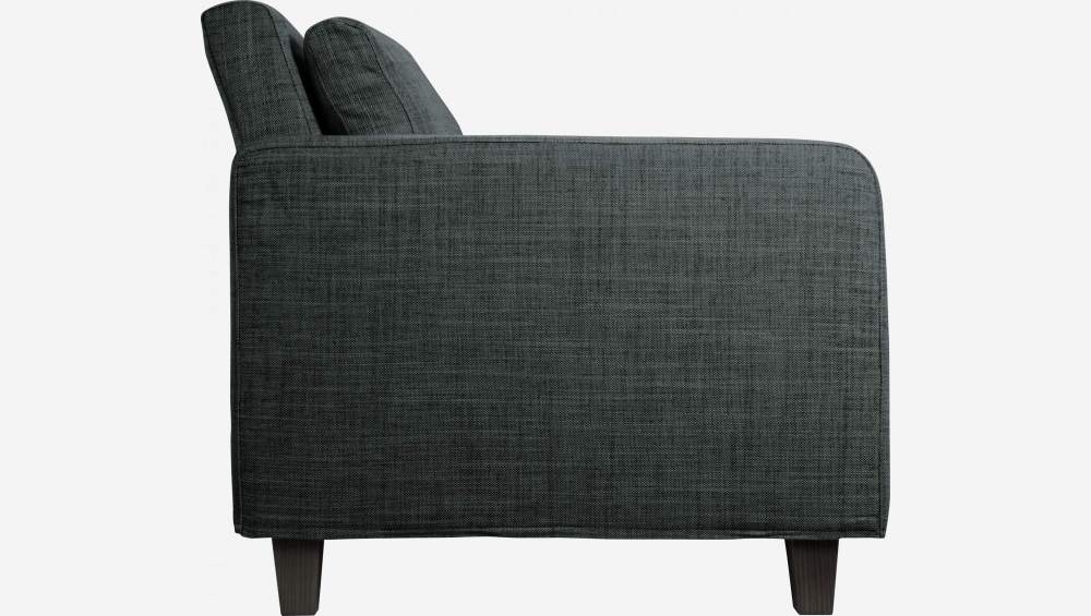2-Sitzer-Sofa aus italienischem Stoff - Anthrazitgrau - Schwarze Füße